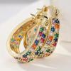 Xiaomi Huitan Luxury Fashion Hoop Earrings for Women Fashion Party Wedding Accessories with Colorful Brilliant CZ Engagement Jewelry