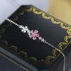 Fashion Niche Authentic S925 Silver Pink Cherry Blossom Bracelet Fresh and Elegant Women's Jewelry Gift