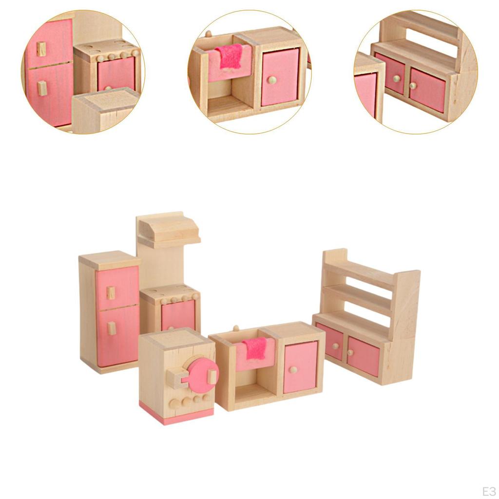 Принадлежности для кукольного домика с миниатюрной мебелью, набор для ролевых игр для детей