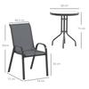 Three-Piece Outdoor Garden Set - Grey