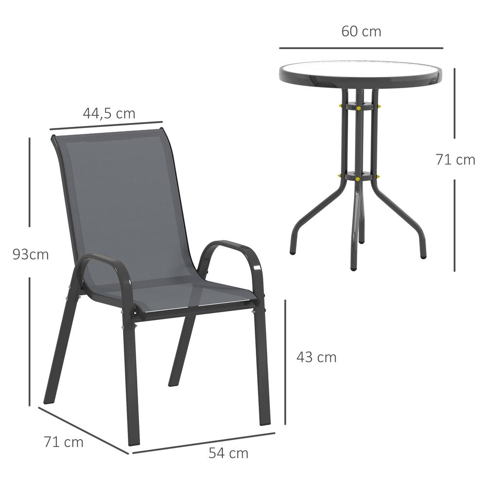 Three-Piece Outdoor Garden Set - Grey