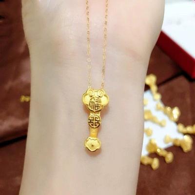 Xiangyun Ruyi Золотое ожерелье с подвеской в виде благоприятного мира в виде руки