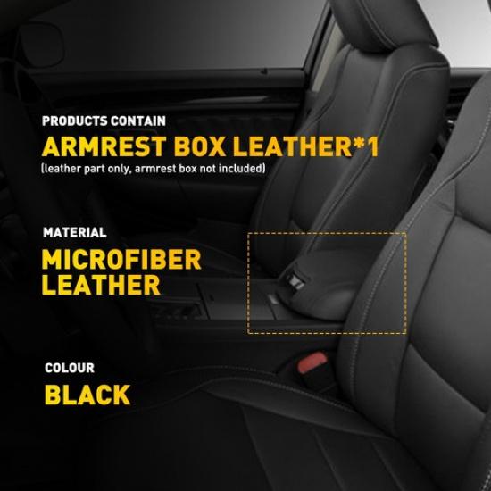 Fits Ford Car Taurus 2010- Middle Center Console Armrest Leather Cover Black