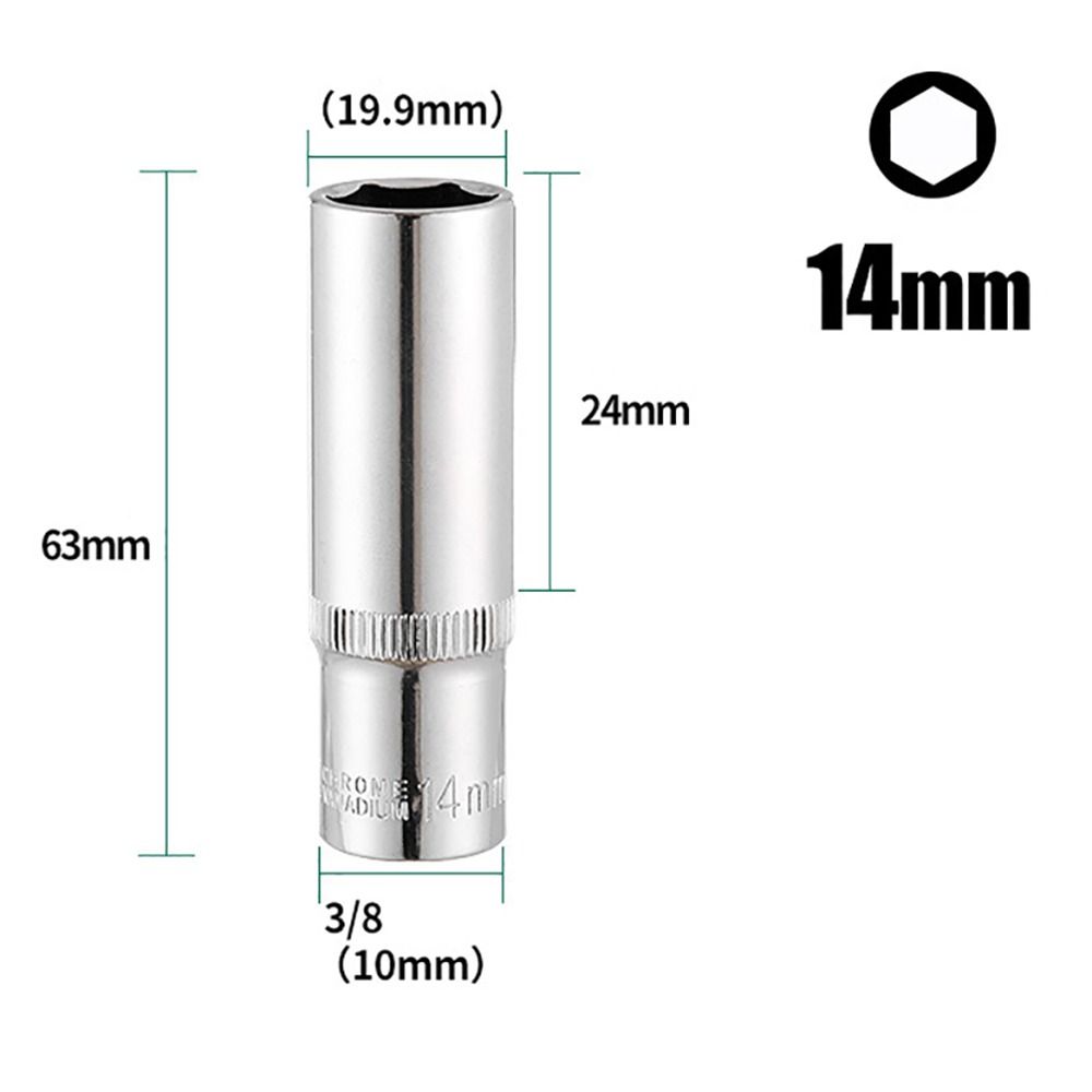 1Pcs For Ratchet Torque Wrench Hex Short Socket 3/8" Head Drive Socket New Metric Key Sleeve