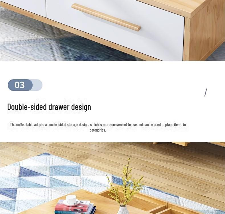 Solid Wood Coffee Table & TV Cabinet Set: Modern Luxury for Small Living Rooms or Bedrooms