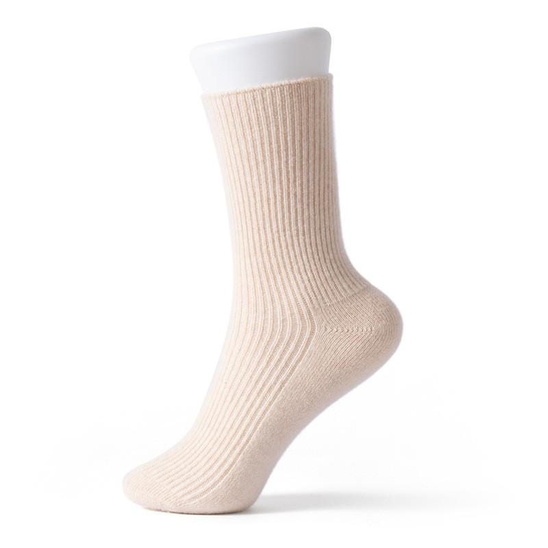 Womens Cashmere Blend Mid-Calf Socks Solid Color Warm Soft Casual Fall Winter