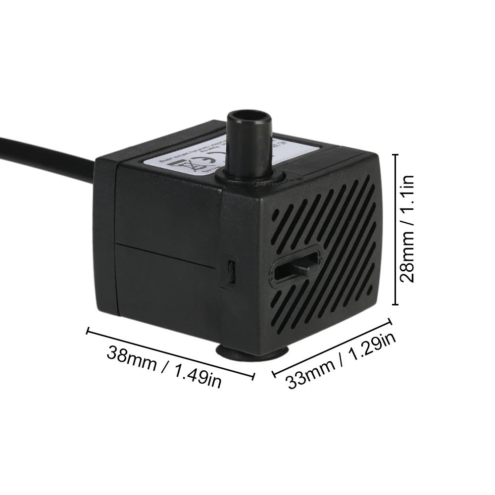 Погружной водяной насос 150 л/ч, 2 Вт для настольных аквариумов, фонтанов, прудов, водных садов и гидропоники