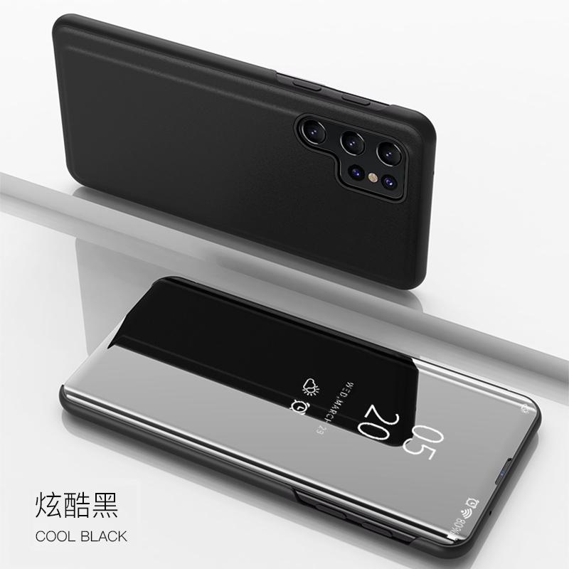 Для Samsung Galaxy S24 Ultra чехол Роскошный флип-стенд прозрачный зеркальный чехол для телефона Samsung S24 + Plus S 24 Ultra задняя крышка