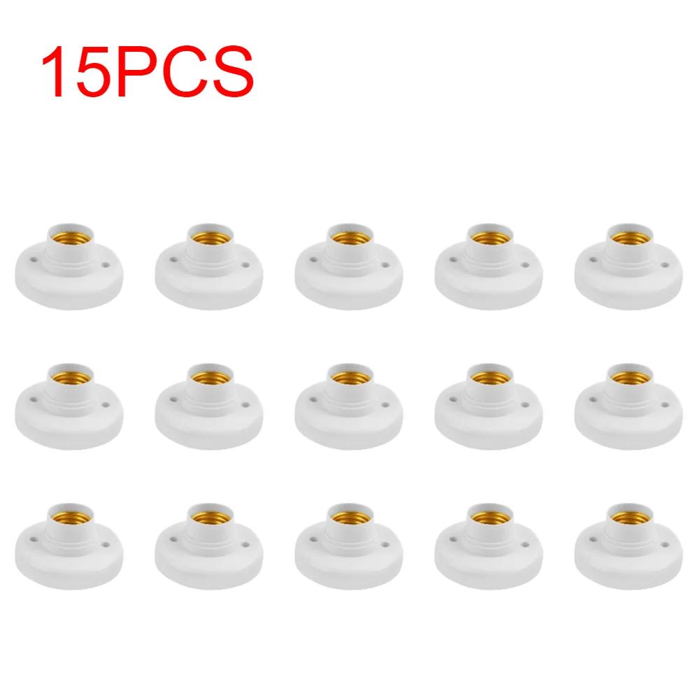 1-20PCS 220V E27 Screw Lamp Stand Light Bulb Socket Holder Adapter Base Cap Socket White Ceiling Light Lamp Bulb Fixing Base