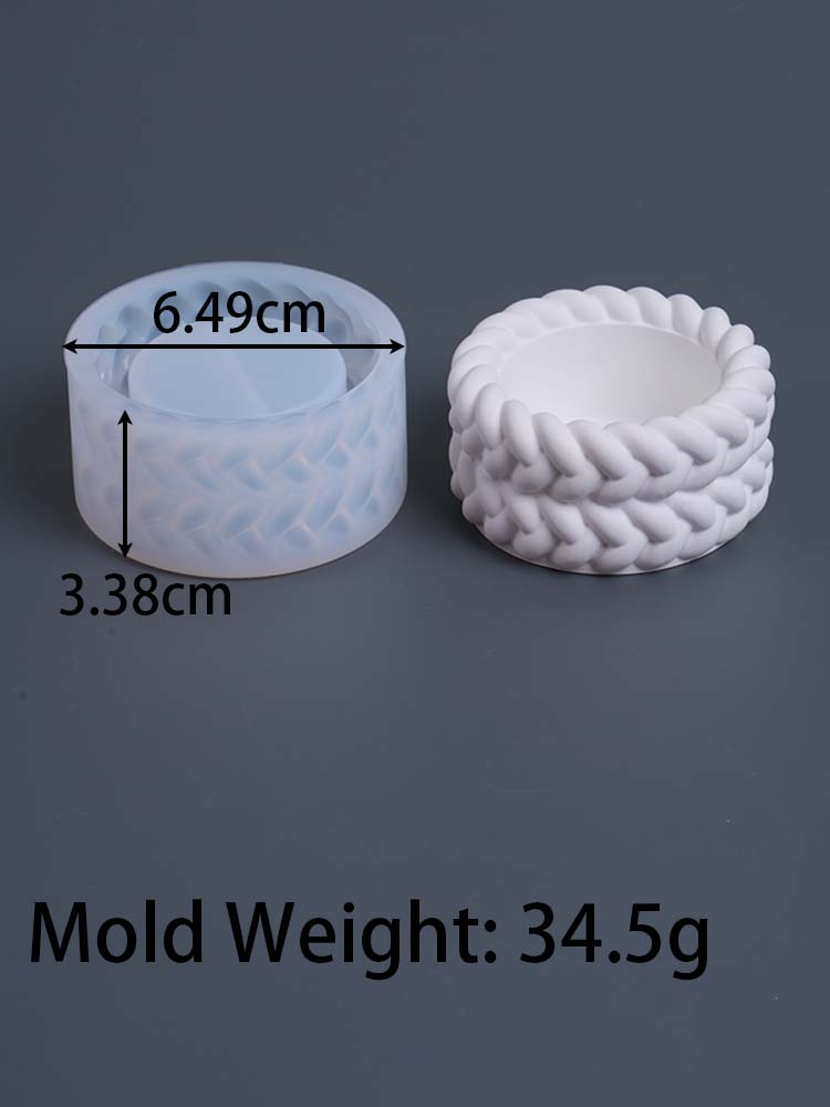 Силиконовая форма для свечей в виде плетеной композиции, круглый горшок для суккулентов, глиняные формы, коробка для хранения из гипсовой смолы, материалы для рукоделия.
