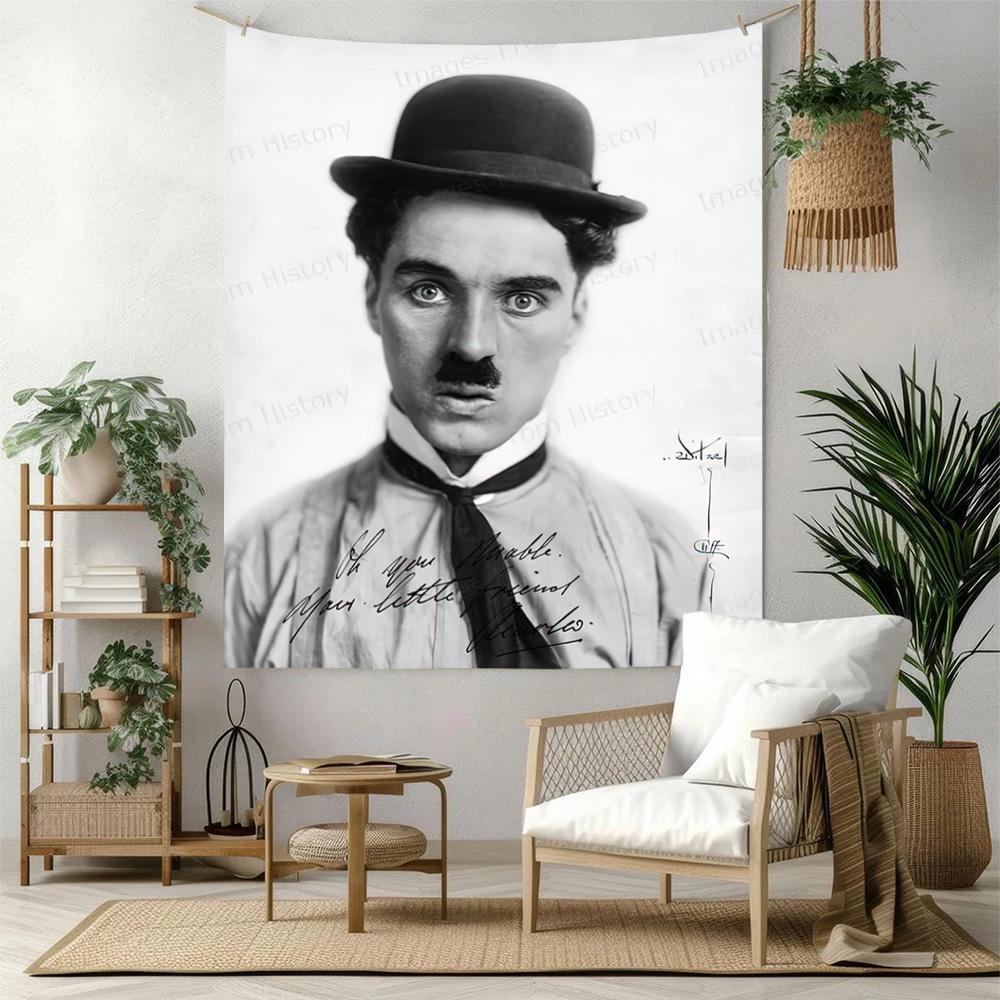 Charlie Chaplin Wall Decor Tapestry Art For Pet Memorial Birthdaywedding Party Backdrop Family Gift