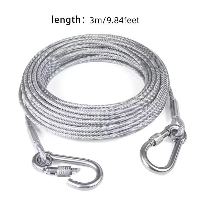 3M-15M Stainless Steel Clothesline, Portable Windproof Indoor/Outdoor Clothes Drying Camping Supplies Clothes Line