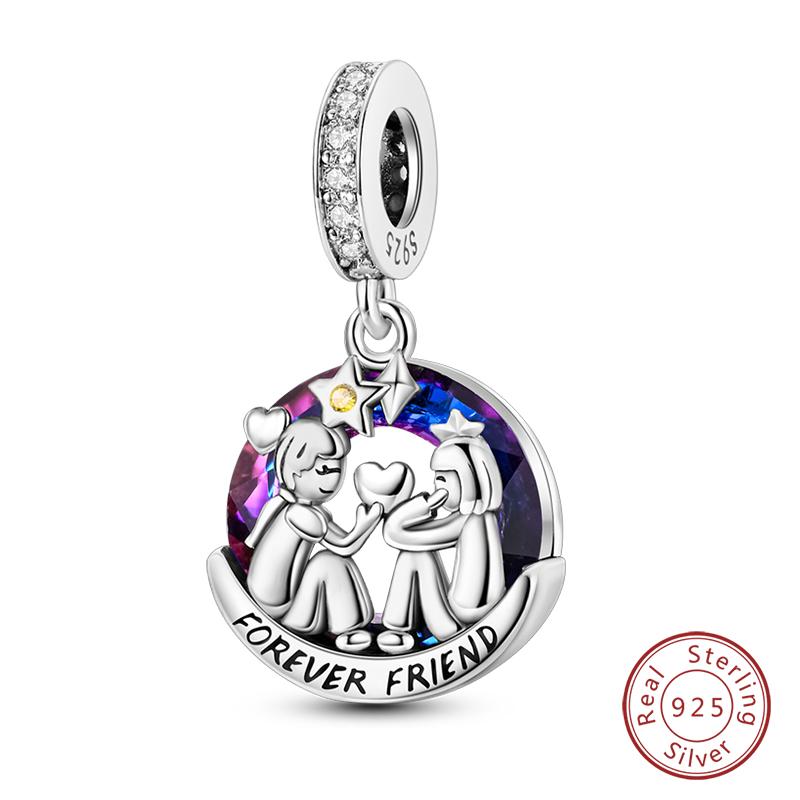 100% Медь Синий Кристалл Дерево Жизни Ангел Звезда Луна Подвески Шармы Подходят для Оригинальных Браслетов Qikaola DIY Ювелирные Изделия