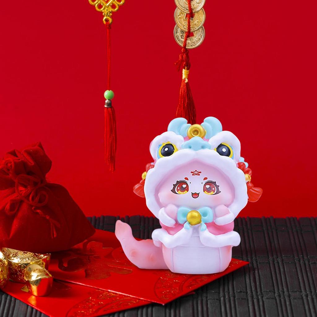 Miniature Snake Figurine Tabletop Centerpiece Desk Figure Chinese New Year Decor for Shelf Farmhouse Cabinet Party Christmas