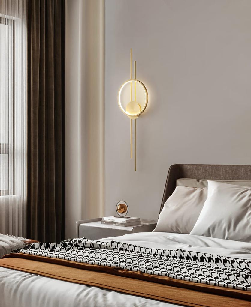 Violin - 100 cm oval LED wall lamp 12 W modern elegant gold