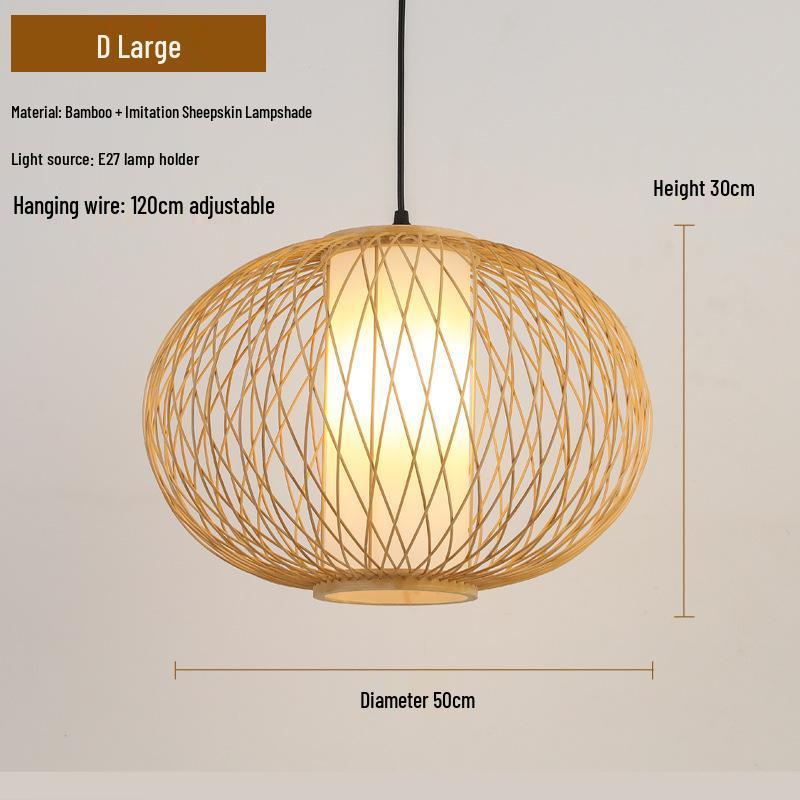 Retro Zen Bamboo Weaving Pendant Lamp for Restaurants & Teahouses