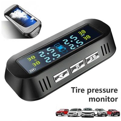 Универсальная беспроводная система контроля давления в шинах TPMS Солнечные часы с ЖК-дисплеем 4 внешних датчика Датчики давления в шинах