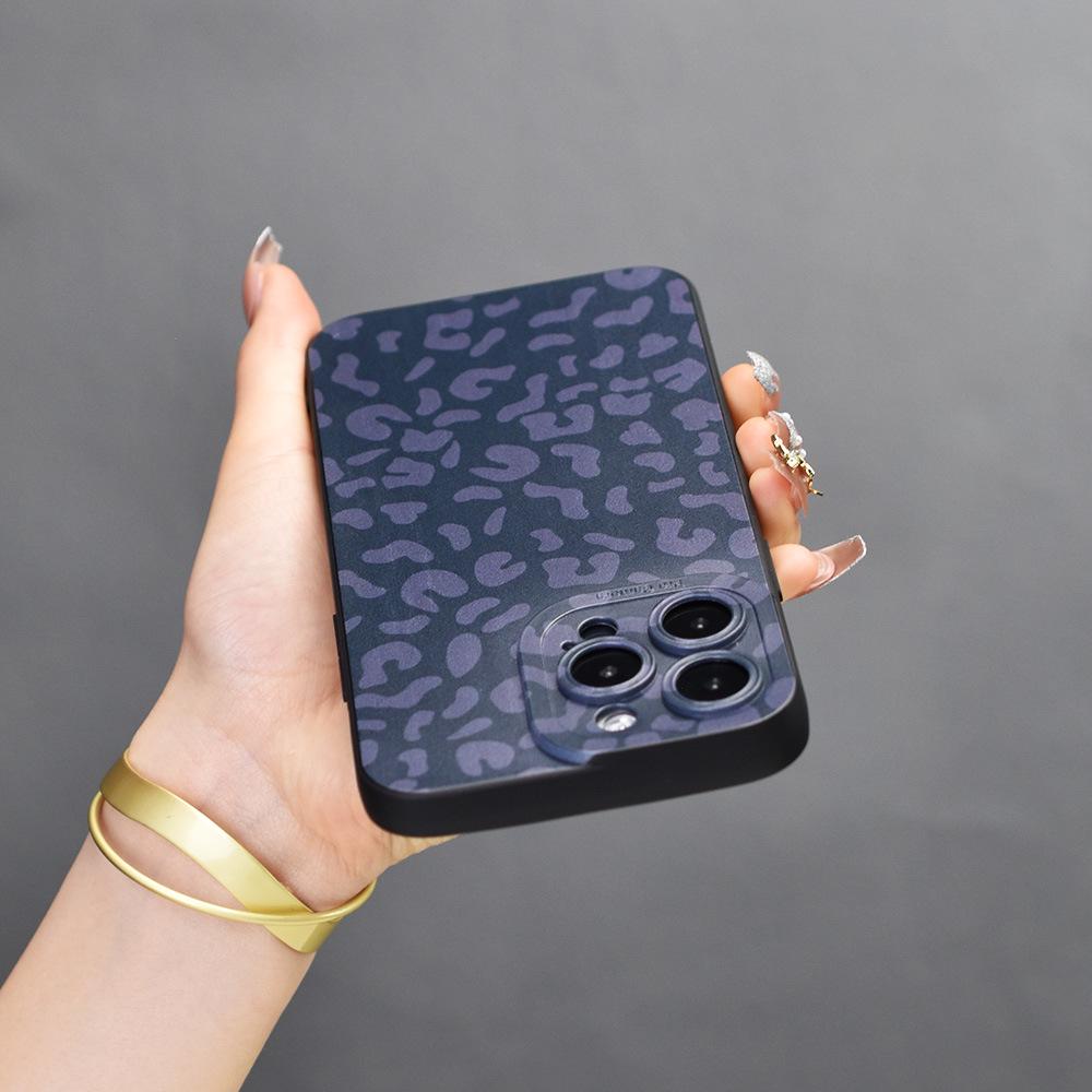 Чехол с леопардовым принтом для iPhone 15, полностью закрывающий линзы и защиту от падения