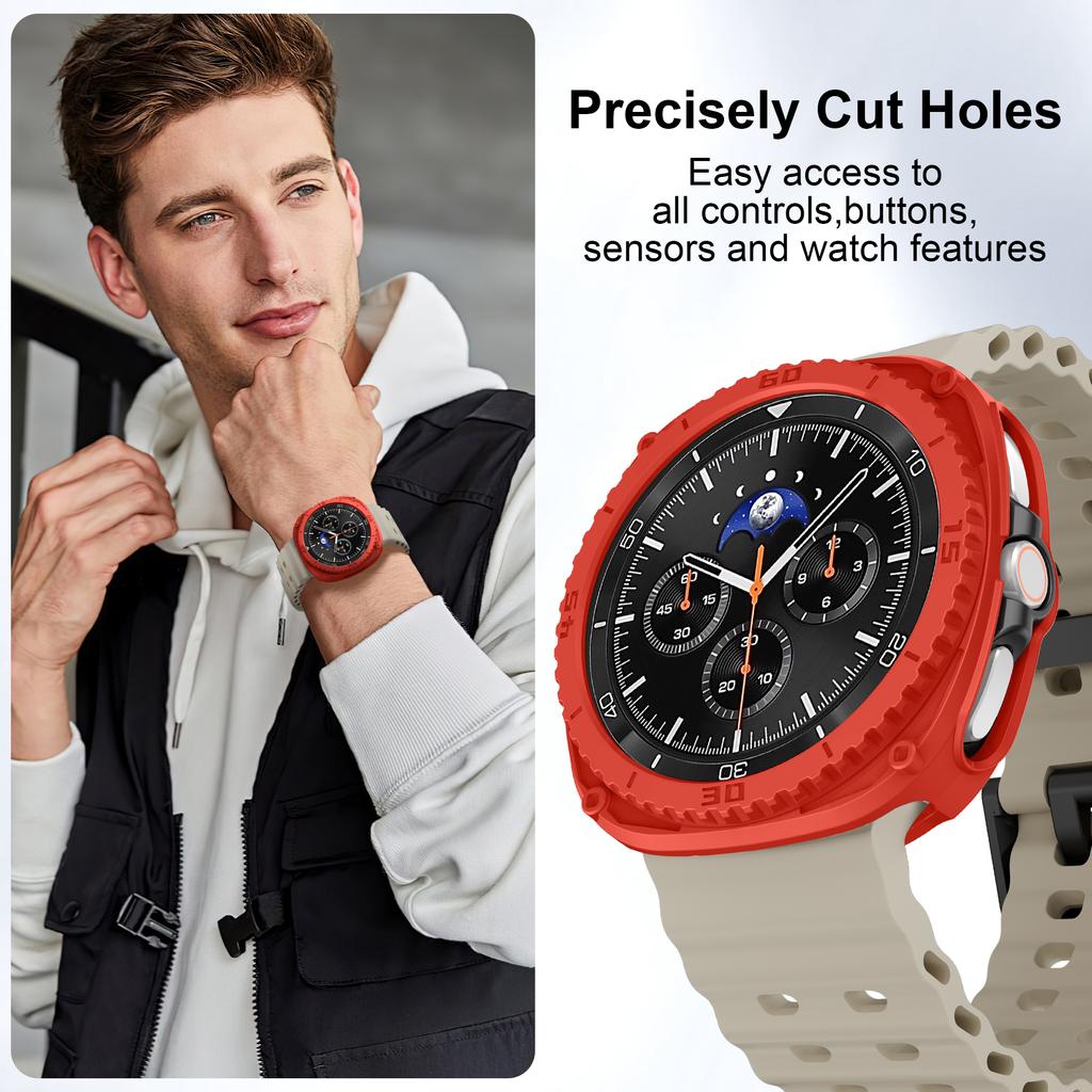 PC Case+Scale Protective ring For Samsung galaxy watch 8 classic 46mm Accessories Hollow Bumper For galaxy watch 8 classic cover