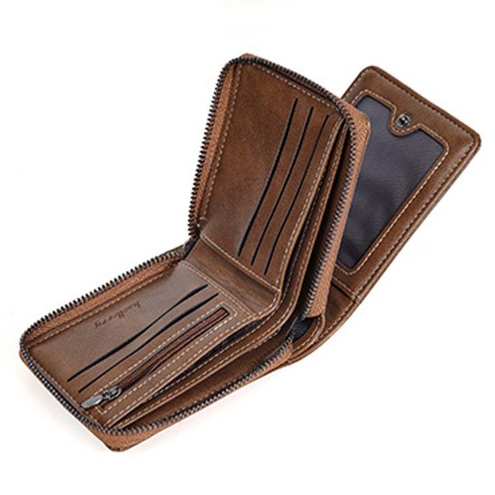 Zipper Pouch Men Zipper Wallet PU Leather Storage Bag Anti Theft PU Leather Coin Purse Boys Gift