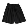 Women Casual Shorts Elastic Waist Drawstring Pockets Shorts Solid Color Wide Leg Loose Short Pants