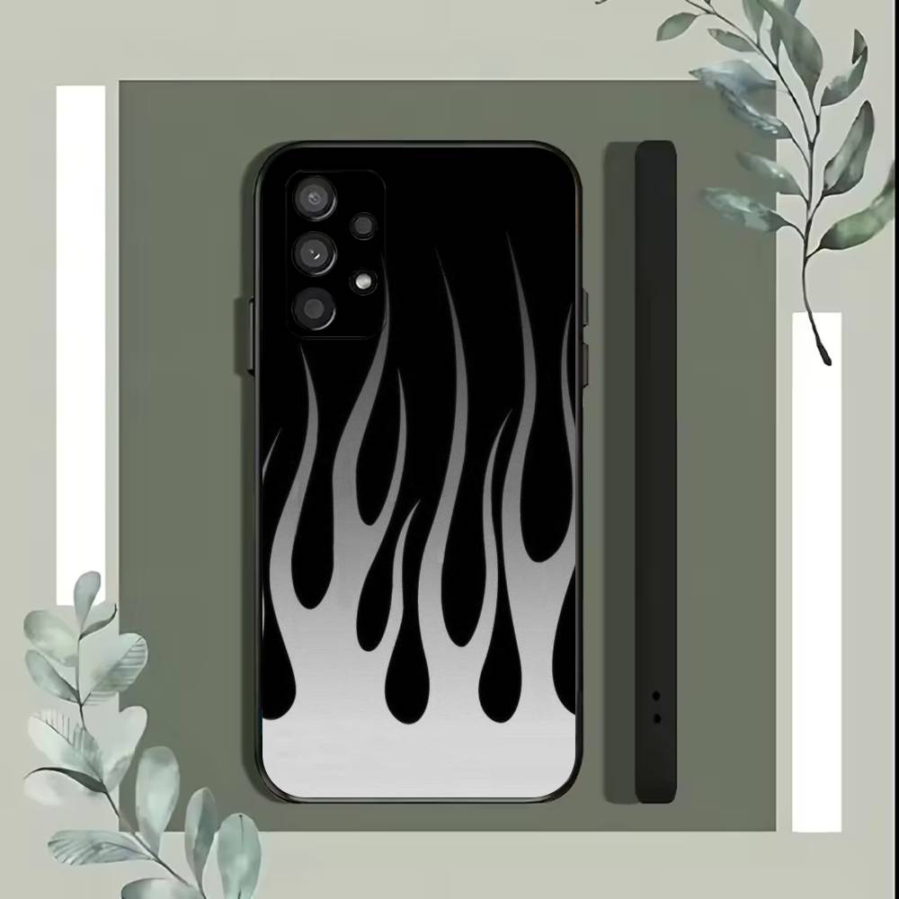 Креативный модный чехол для телефона с пламенем для Samsung S25, S24, S21, S22, S23, S30, Ultra, S20, Plus, Fe, Lite, 5G Черный чехол