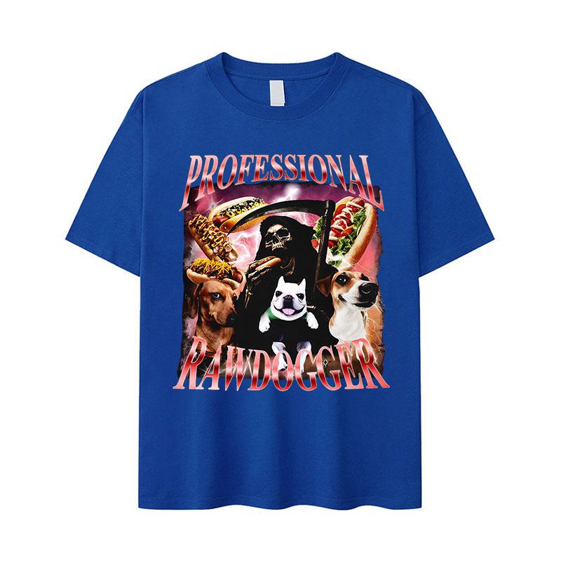 Professional Rawdogger Hot Dog Funny Meme T Shirt Women Vintage High Quality Fashion Tshirts Clothing Oversized Cotton Tshirt