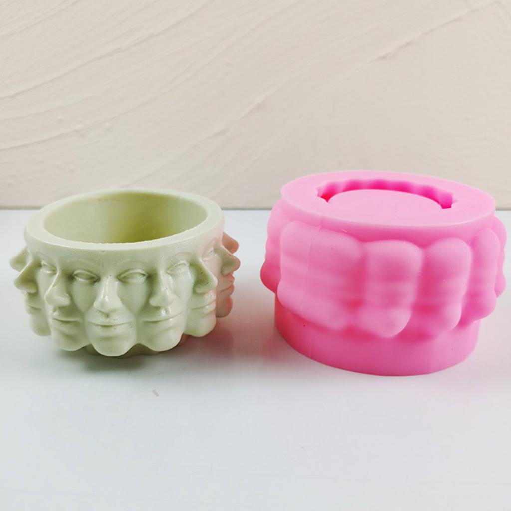 Многоликий цветочный горшок, силиконовая форма, форма для лица, ваза, форма для эпоксидной смолы, сочный горшок для цветов, держатель для цементной ручки, форма для изготовления
