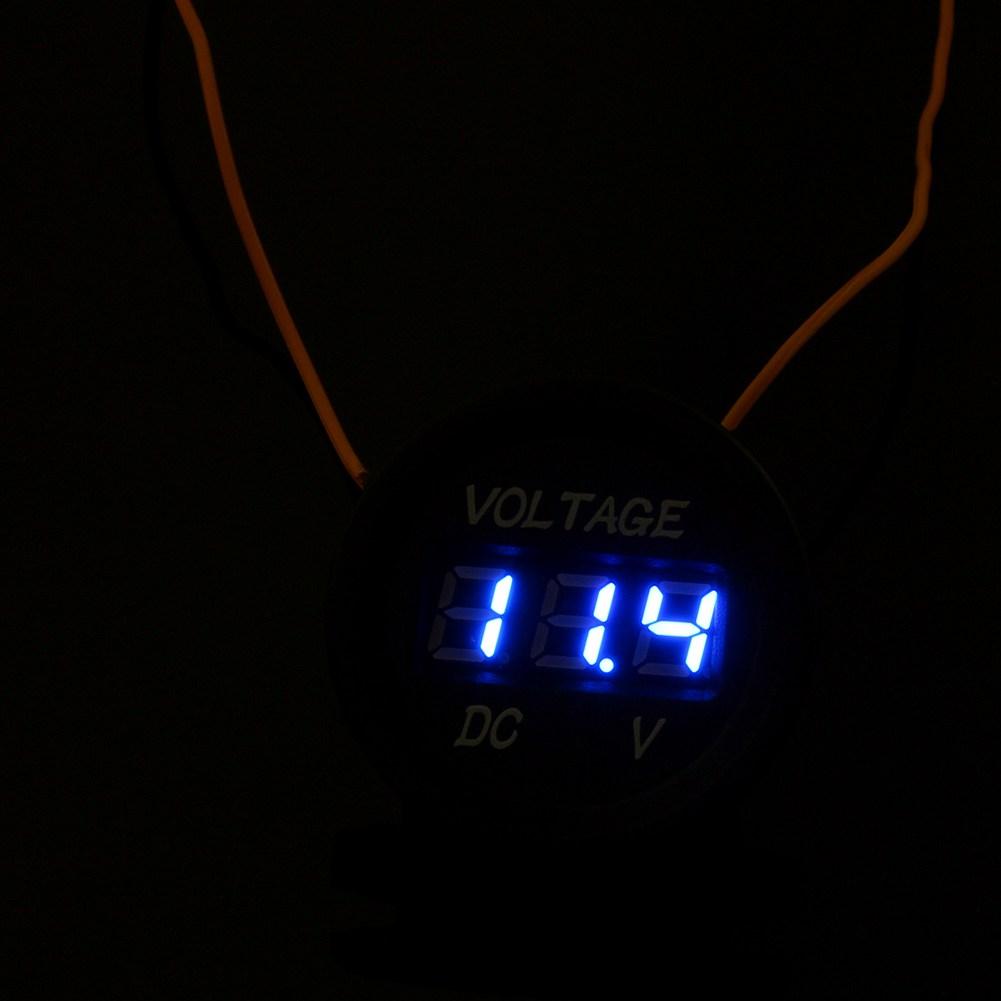 Waterproof Voltmeter Meter with LED Digital Display, 100 Brand New and High Quality, for Most Vehicles 12V-24V, Compact and Ht Resistant,