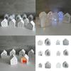 3D House Tealight Candle Holder Mold Home Decorative Enthusiasts Silicone Mold for Small House Tealight Candleholder