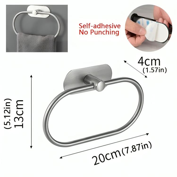1PC Stainless Steel Bathroom Towel Ring Holder Wall Mounted Self Adhesive Rack for Towels No Drill Installation Gold Towel Rack