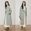 VICTORIA&VERA Women's Winter Long Wool Double-faced Stand Collar Coat V9017D17