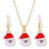 New Christmas Necklace Earrings Set With Santa Reindeer Tree Snowman Socks Designs Festive Ornaments