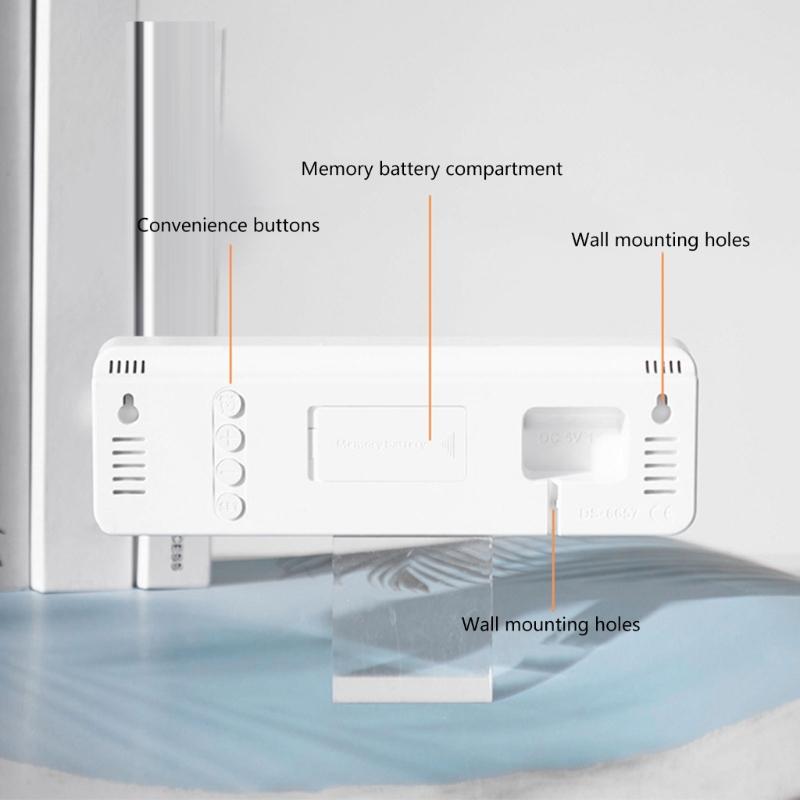 Цифровой настенный светодиодный будильник с 9-дюймовым светодиодным календарем и дисплеем температуры для спальни, гостиной, настольное украшение
