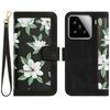For Xiaomi 15 Case PU Leather Floral Phone Cover with Card Slots