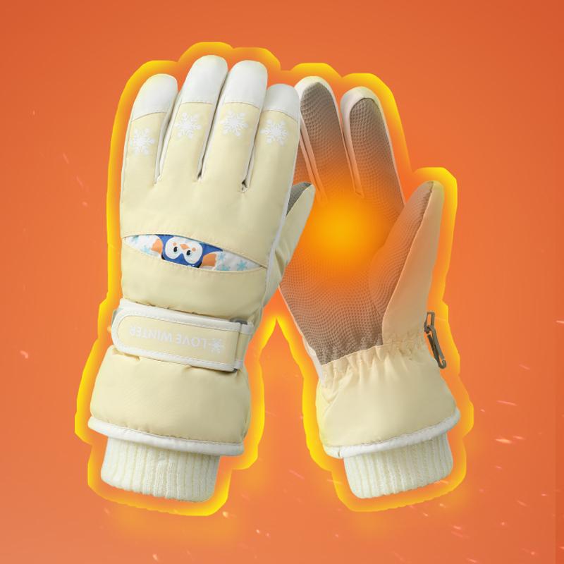 High Quality Thickening Keep Warm Sports Snowing Custom Children Winter Kid Waterproof Ski Gloves