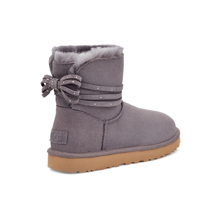 UGG Короткие зимние сапоги Bailey Bling Bow женские фиолетово-серые 1120864-SHA