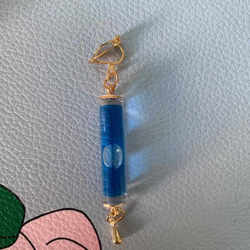 Модная игра Genshin Impact The Dottore Doctor Ear Clip Blue Drop Earrings для женщин и мужчин Earclip Jewelry