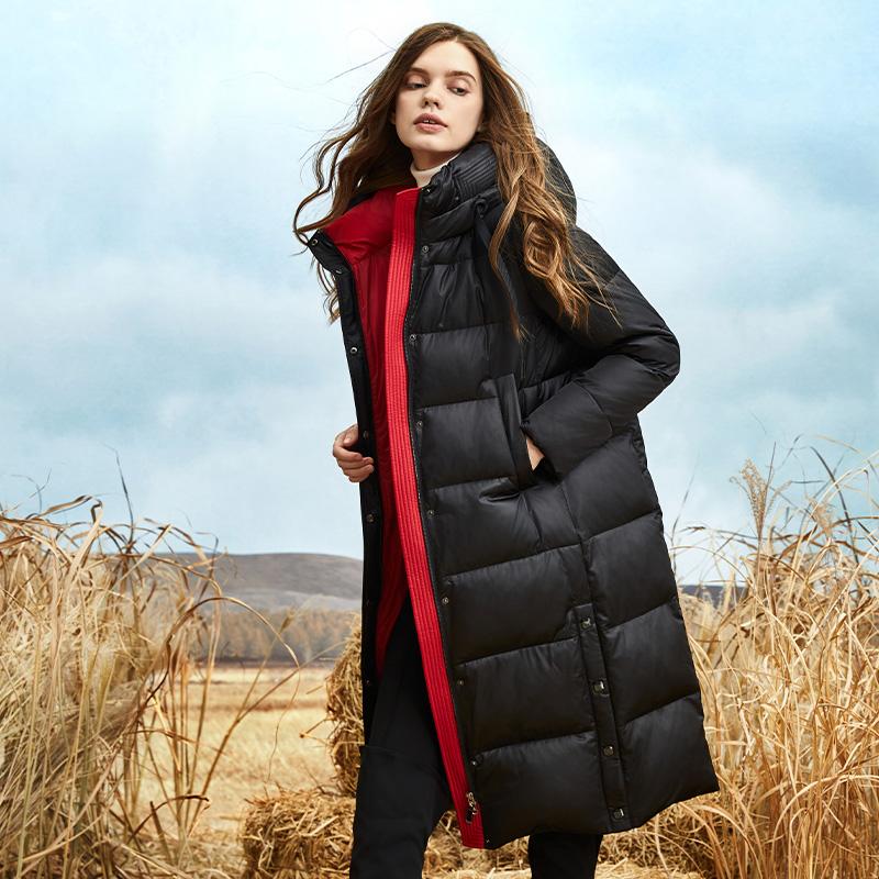 JAZZEVAR зимнее удлиненное хлопковое пальто, однотонное теплое уличное повседневное хлопковое пальто, хлопковая куртка с капюшоном