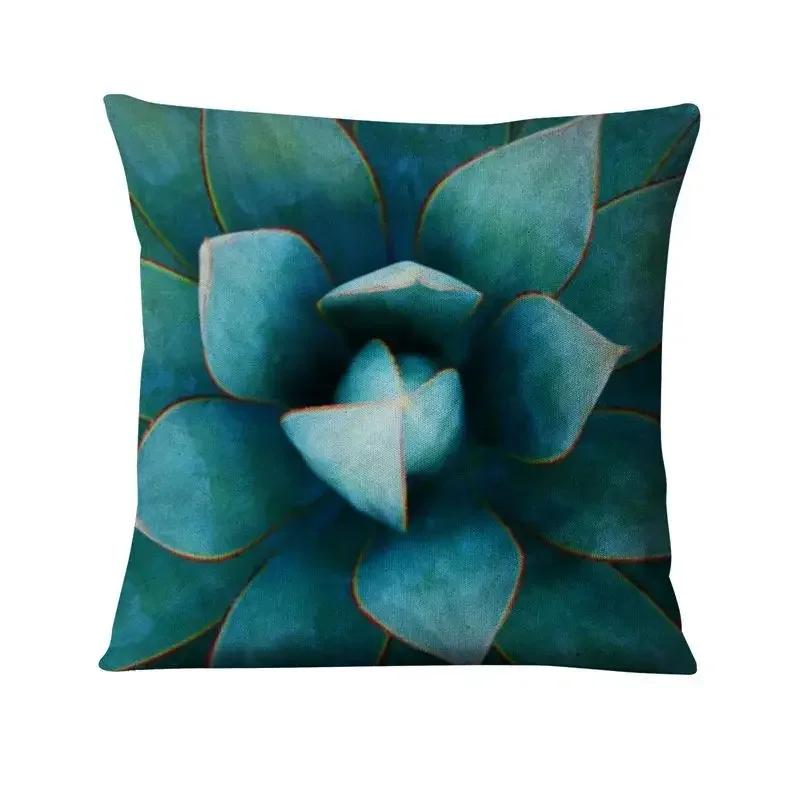 Green Plant Printed Cushion Cover Decorative Tropical Palm Leaf Pillow Case Living Room Bedroom Car Sofa Home Decora Pillowcase