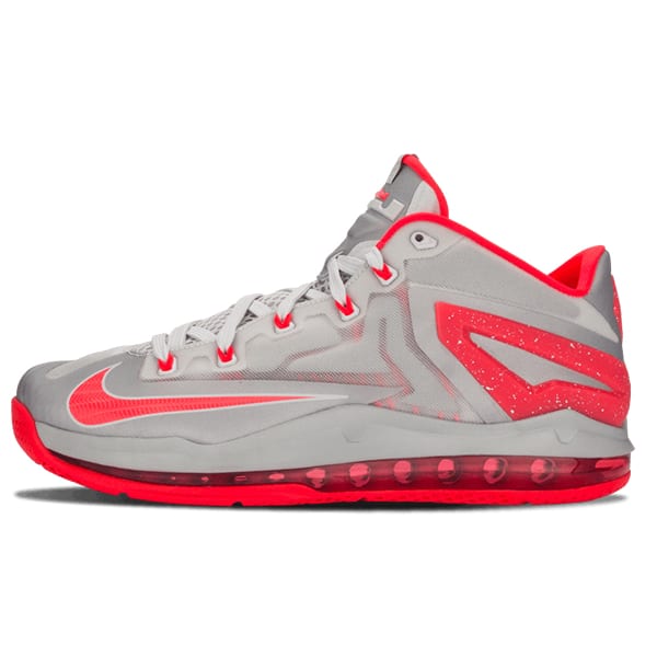 Nike LeBron 11 Low 'Base Grey Laser Crimson' 642849-001