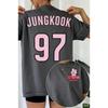 BTS Чонгук 97 Футболка с графическим принтом Женская Мужская Оверсайз Уличная одежда Y2k Повседневная Свободная С коротким рукавом Удобная Мягкая Женская Мужская Одежда