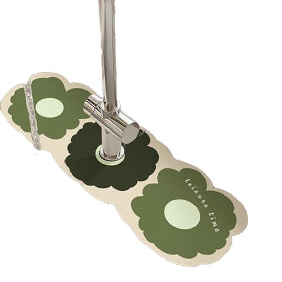 Коврик для смесителя для раковины, нескользящий снизу, хороший дренаж, прочный, с цветочным узором, ловушка для брызг, кухонные аксессуары