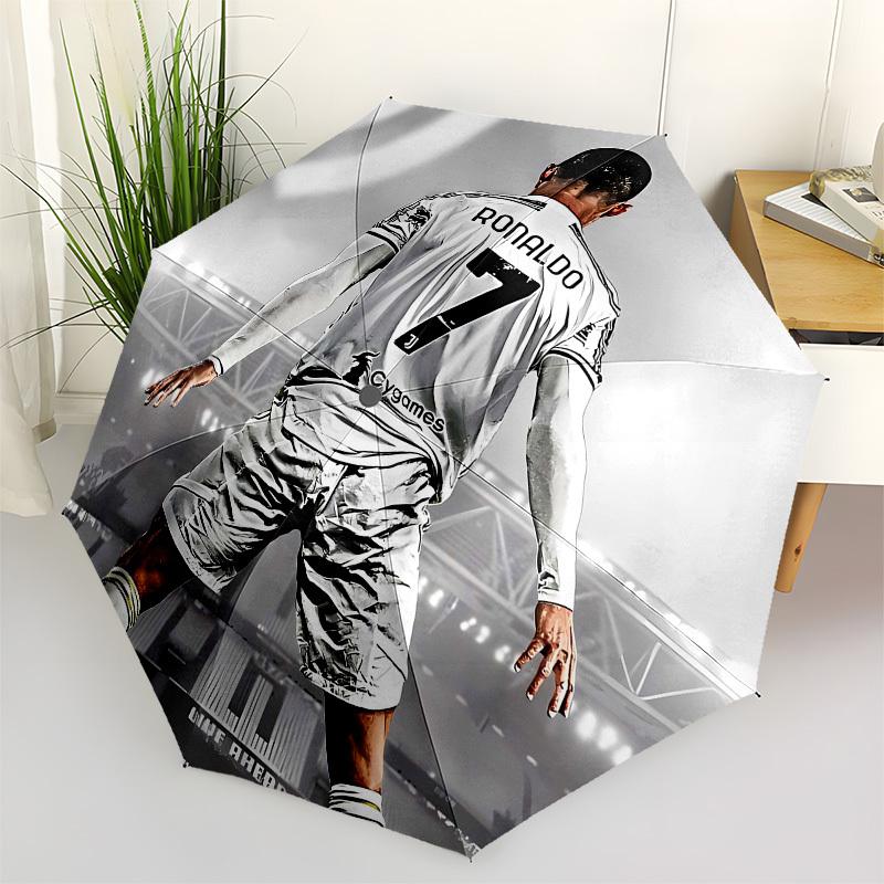 Soccer Player, Stadium- Automatic Opening and Closing, 8-rib Structure Portable Umbrella, Suitable for Men and Women in All Seasons - Perfec