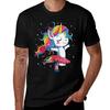 Ballet Dancer Unicorn Kids Girls Rainbow Ballerina T-Shirt T Shirts for Man Graphic Funny Man T Shirt Luxury T-Shirt