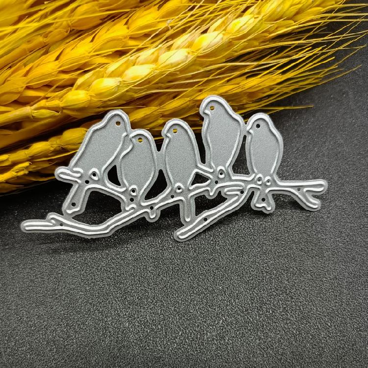 Металлические вырубки 'Ветка дерева и птица', штампы для DIY, тиснение, скрапбукинг