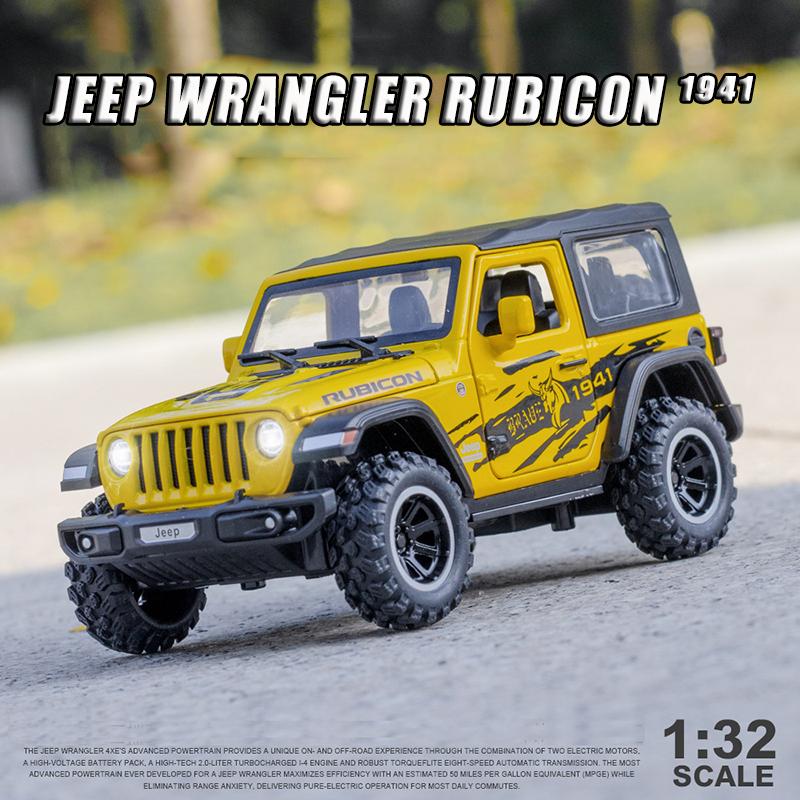 1:32 масштаба Jeeps Wrangler Rubicon 1941, модель автомобиля, игрушечный автомобиль, высокая имитация, изысканная коллекция внедорожных сплавов, игрушечный автомобиль для детей