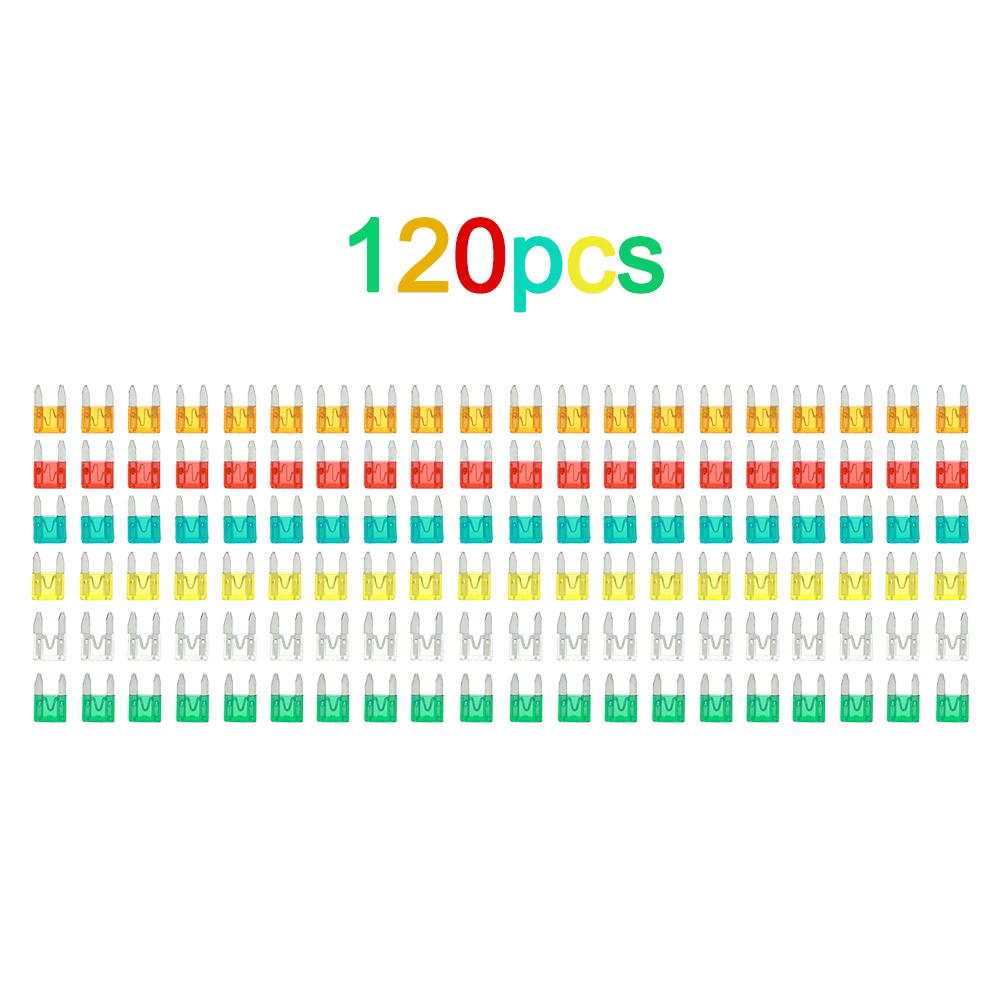 Mini Auto Blade 120pcs Fuses Car Truck Assortment Fuse Kit 5a 10a 15a 20a 25a 30a