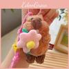 Flower Groundhog Picking Plush Pendant Cute Cartoon Animal Keychain Small Gift