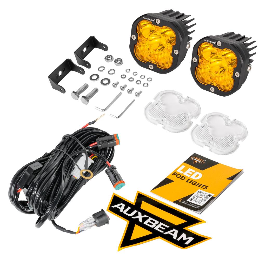 AUXBEAM 6 типов 3-дюймовых светодиодных модулей Белый и Янтарный Точечный / Рассеянный / Комбинированный Рабочий свет для Квадроцикла, Внедорожника, Грузовика, Пикапа, Лодки